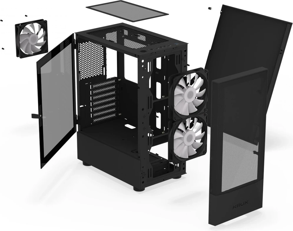 Kasetni računalniški ohišje Krux, črn
