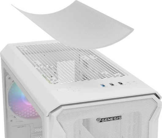 Računalniško ohišje Micro Tower, ARGB, bel, Natec Genesis IRID 503 ARGB LITE