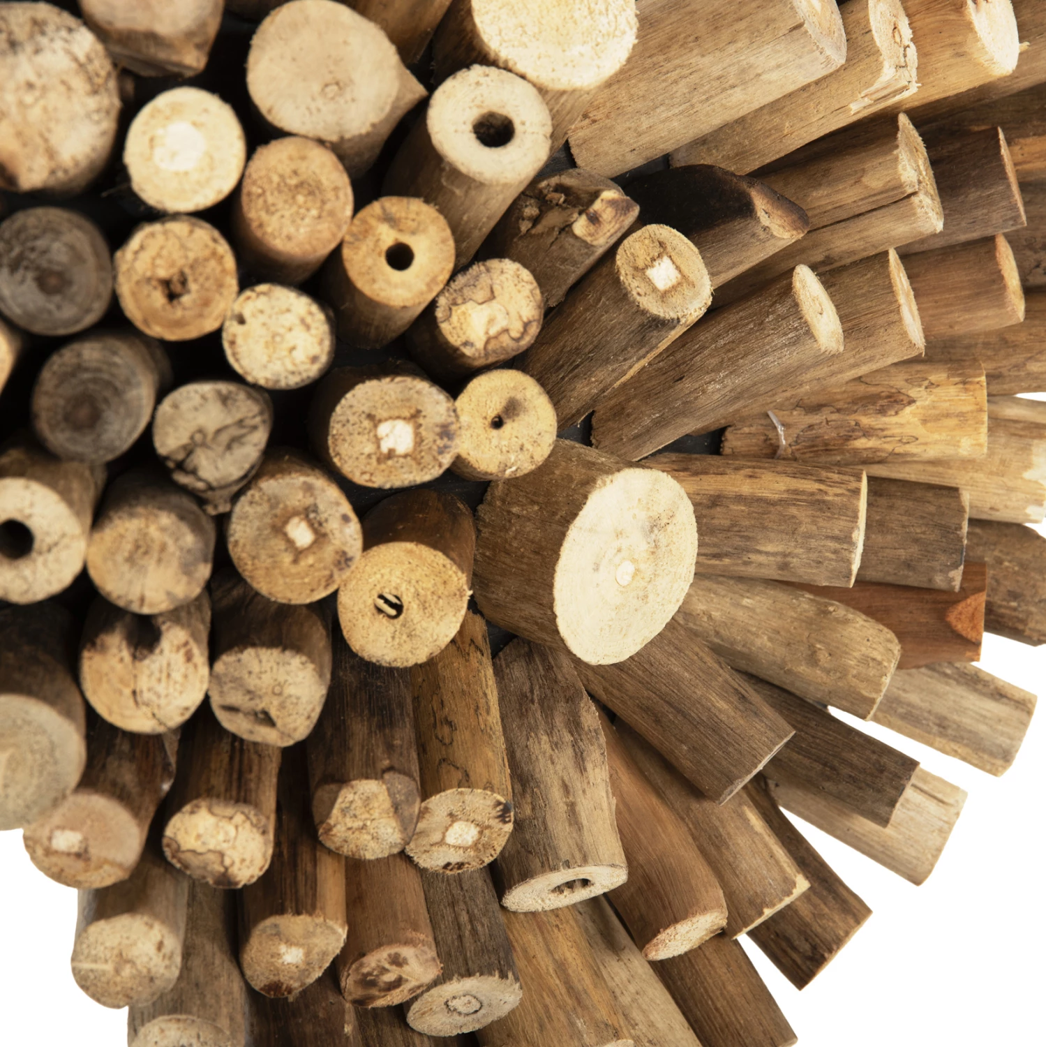 Namizna dekoracija SHINZO FH7909 v obliki srca iz vejevja tikovine v naravni barvi 44x5x44H cm