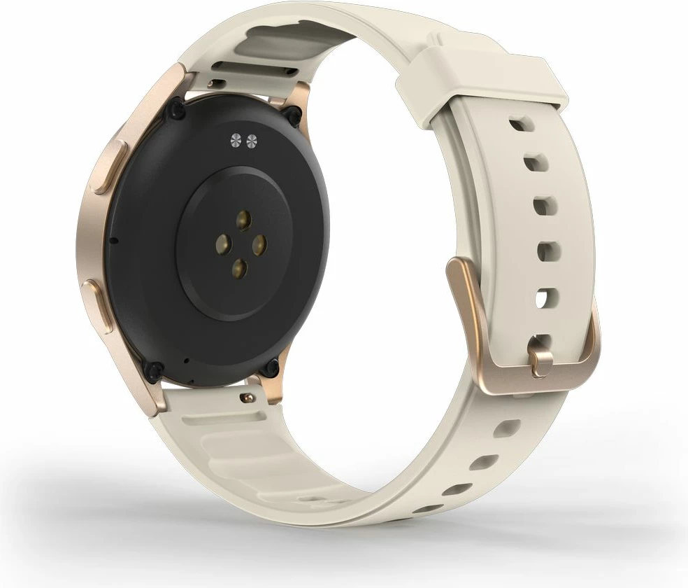 Pametna ura Hama 8900 GPS AMOLED 1.32", silikonski pašček bež, zlata