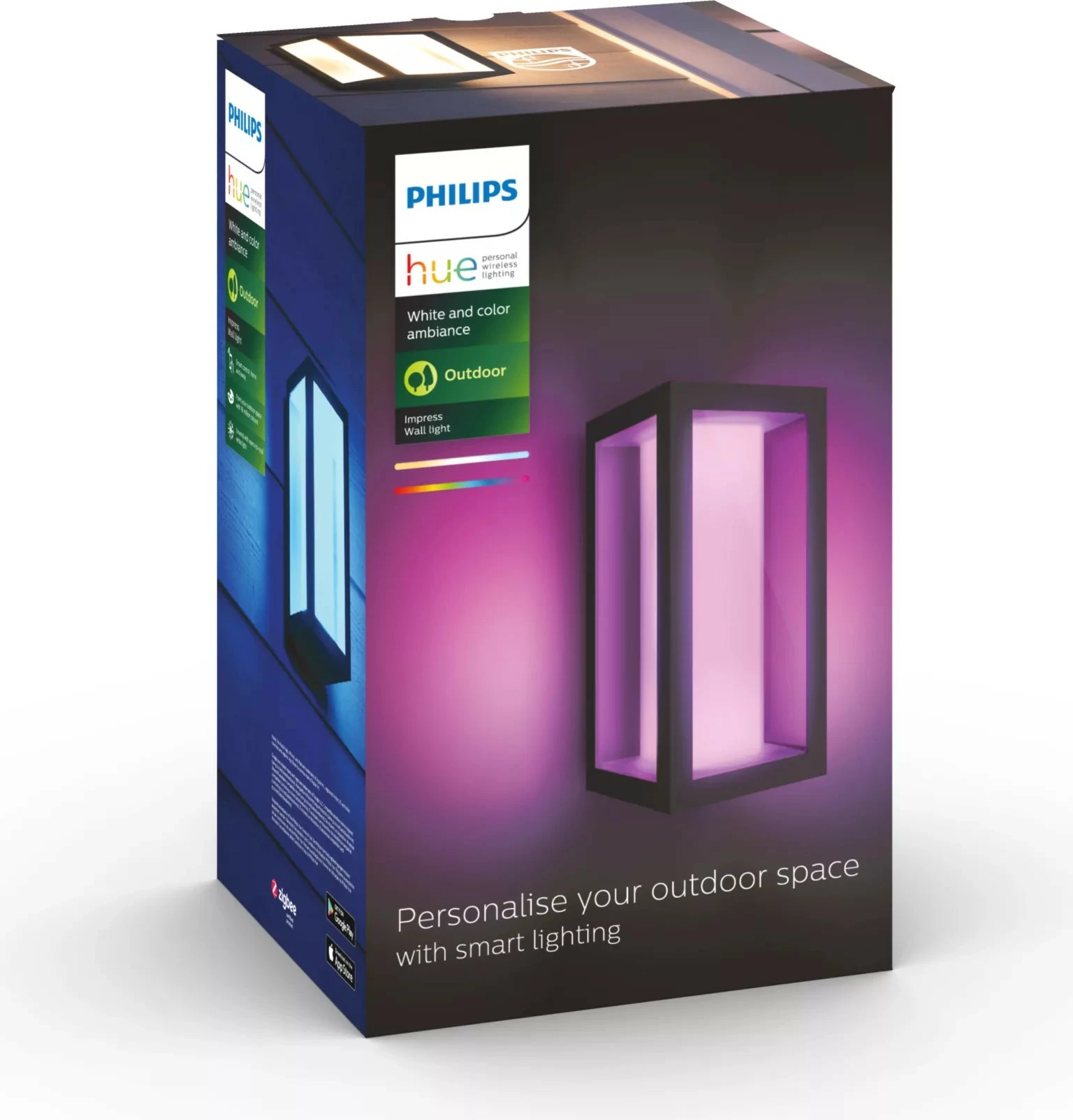Zunanji pametni stenski svetilnik Philips Hue Impress, LED, črn Zunanji pametni stenski svetilnik Philips Hue Impress, LED, črn