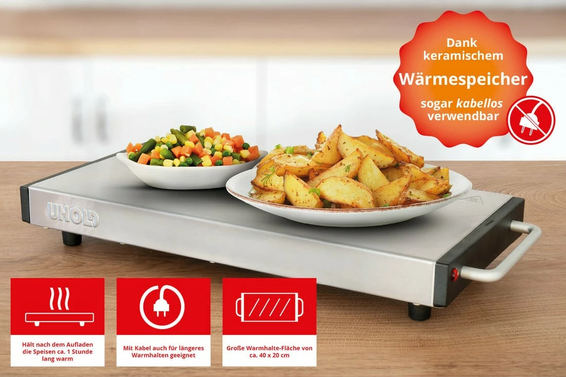 Grelna plošča UNOLD Elena 1100 W, nerjaveče jeklo, črna