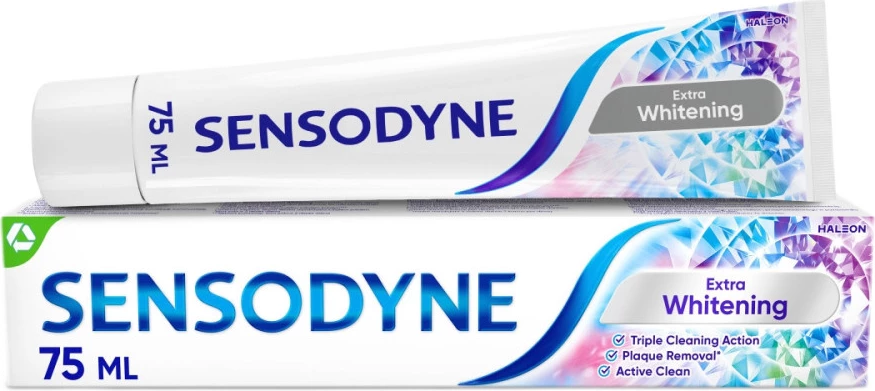 Belilna zobna pasta Sensodyne Extra Whitening, 75 ml
