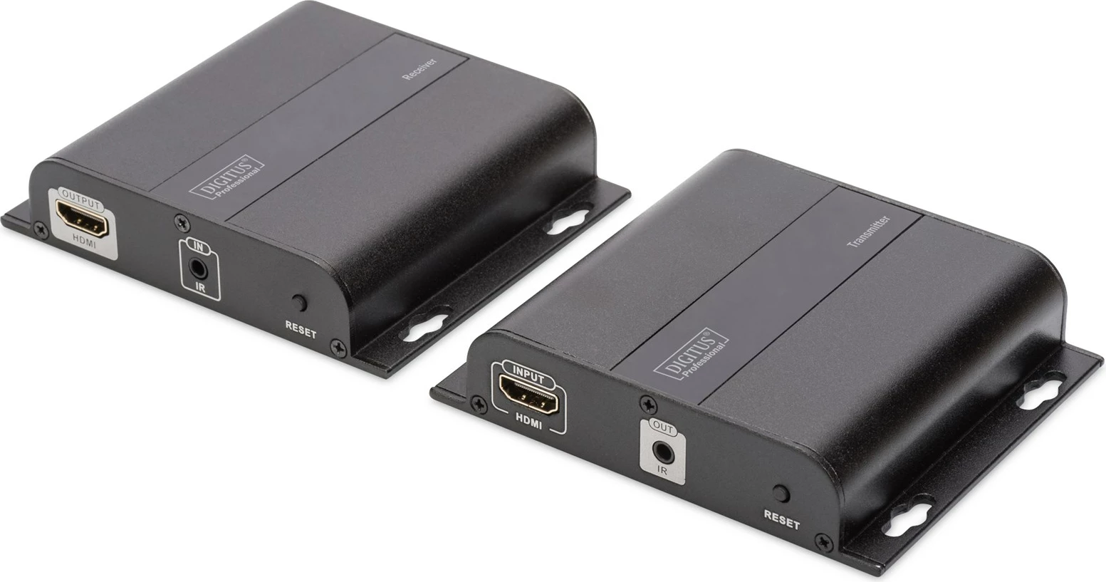HDMI razširje 4K, komplet oddajnik in sprejemnik Digitus DS-55122, s CAT6 kablom, črn