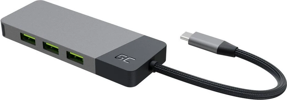 USB-C razdelilec Green Cell, Type-C, siv