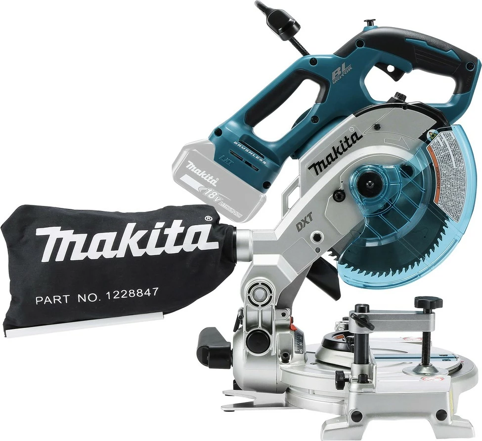 Brezžična kotna žaga Makita DLS600Z, na baterijo, modra