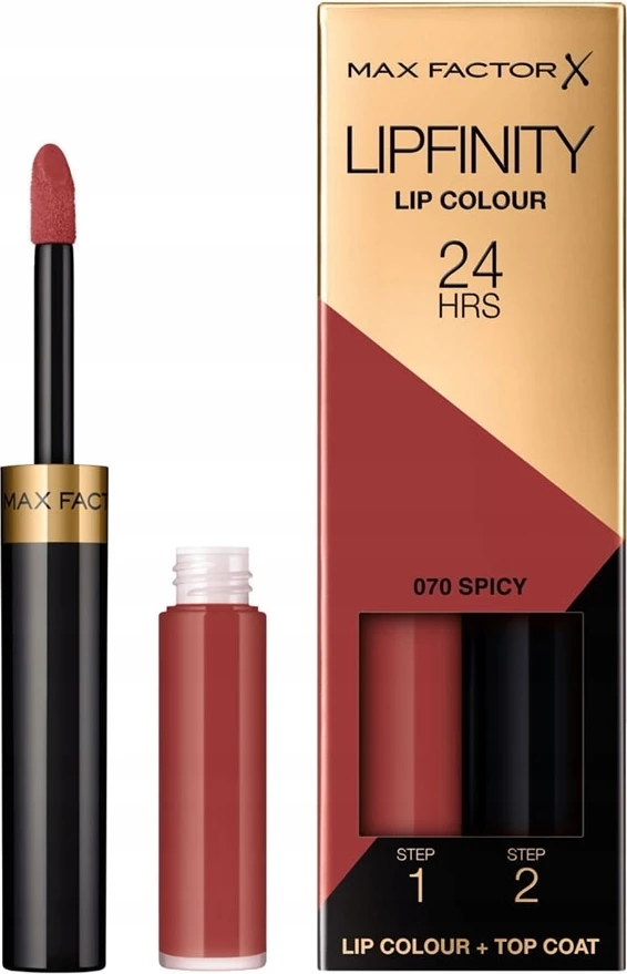 Dolgotrajno tekoče rdečilo za ustnice, dvojna faza Max Factor Lipfinity Lip Colour 070 Spicy, 4 g