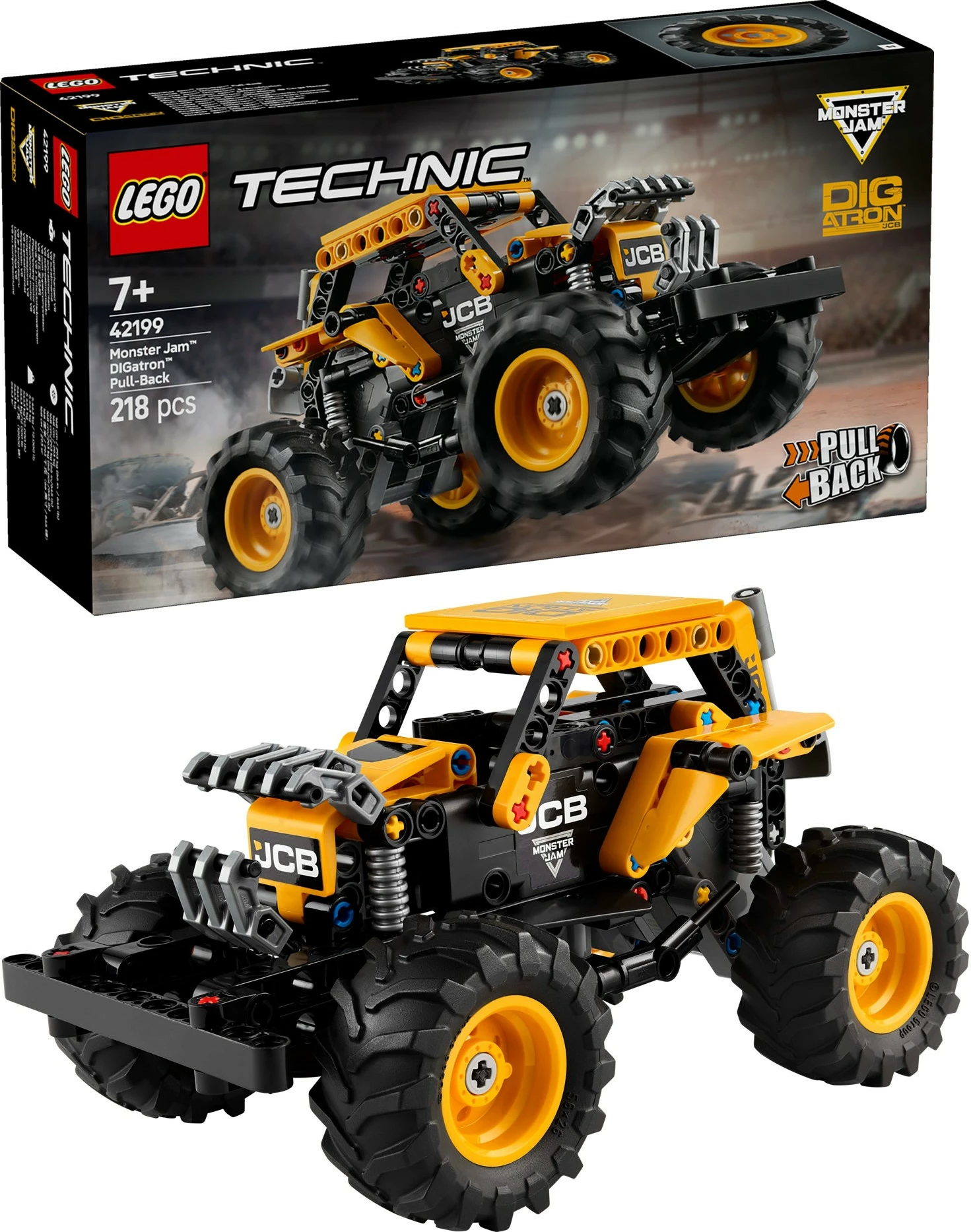 Igrača za sestavljanje LEGO Technic Monster Jam DIGatron 42199, 218 kosov, pull-back, večbarven