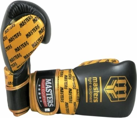 Boksarske rokavice RBT-PROFESSIONAL Masters 01101-10, moške, črne in zlate