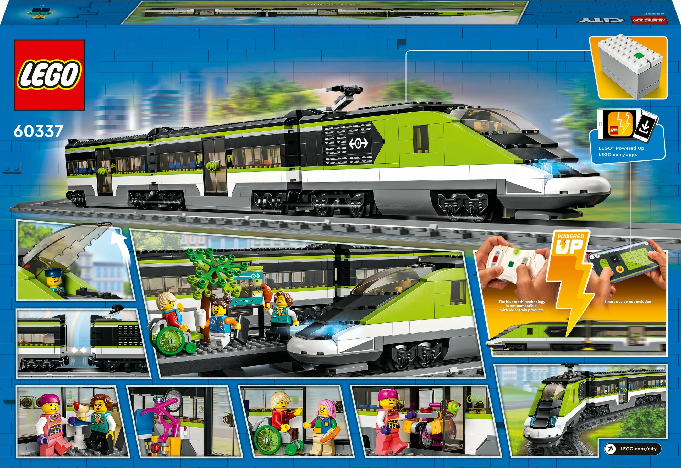 Set gradnje železniški potniški vlak LEGO City Express, 7+, plastika, 764 delov, večbarven