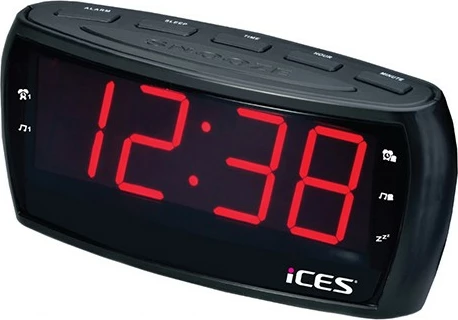 Radio ura Lenco ICR-230-1, LED, FM, črna