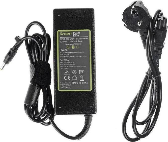 Napajalni adapter 90 W za HP, Green Cell AD14P, črn