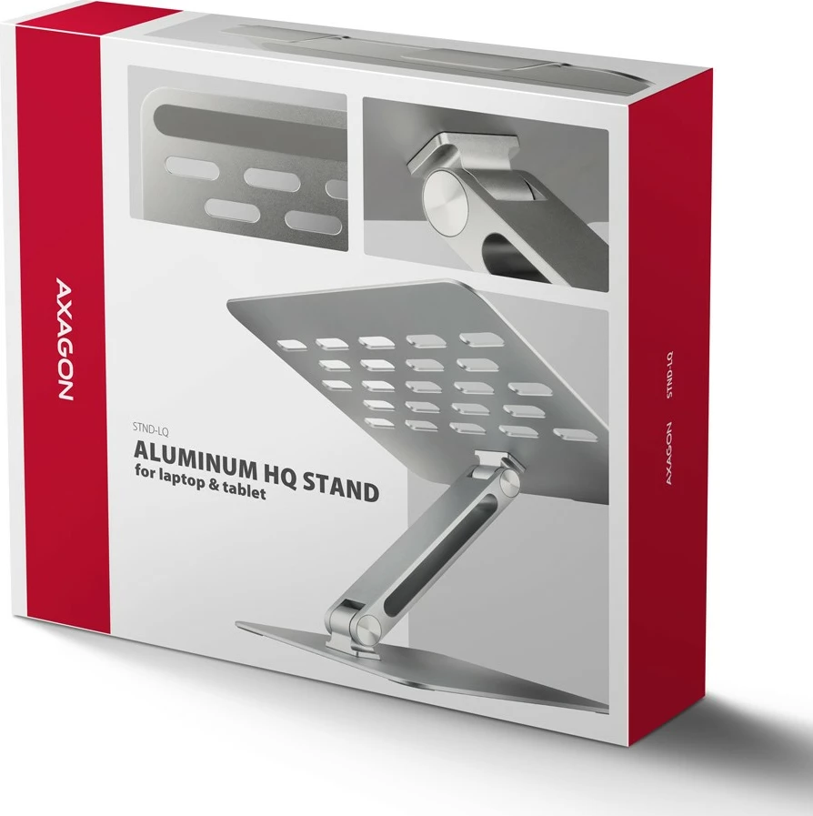 Nastavljiv aluminijast nosilec za prenosnik 10–16", AXAGON STND-LQ, siv Nastavljiv aluminijast nosilec za prenosnik 10–16", AXAGON STND-LQ, siv