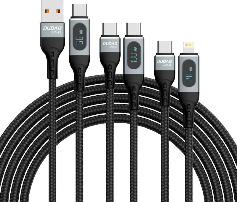 Kabel USB Type C na Lightning, 1 m, 20W, črn (Dudao L7MaxL)