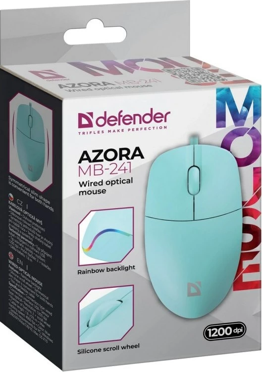 Žična miška Defender Azora MB-241 RF, 1200 dpi, mint