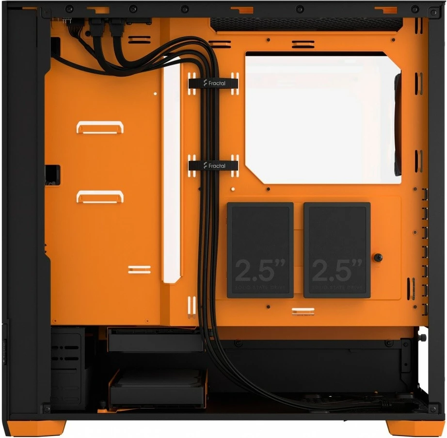 Računalniško ohišje z oranžnim RGB osvetljenjem, Fractal Design Pop Air TG Clear Tint RGB, Midi Tower, ATX/Micro ATX/Mini ITX, črno/oranžno
