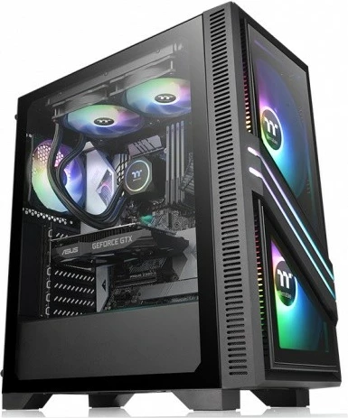 Kompjuterska ohišje Thermaltake Versa T35 RGB, Midi Tower, ATX/Micro ATX/Mini ITX, črno