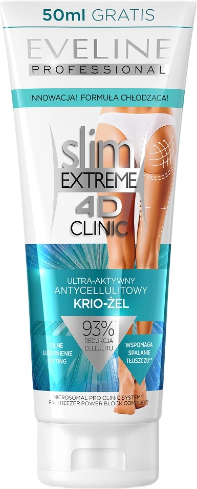 Kriogel proti celulitu Eveline Cosmetics Slim Extreme 4D Clinic Ultra-Active, 250 ml