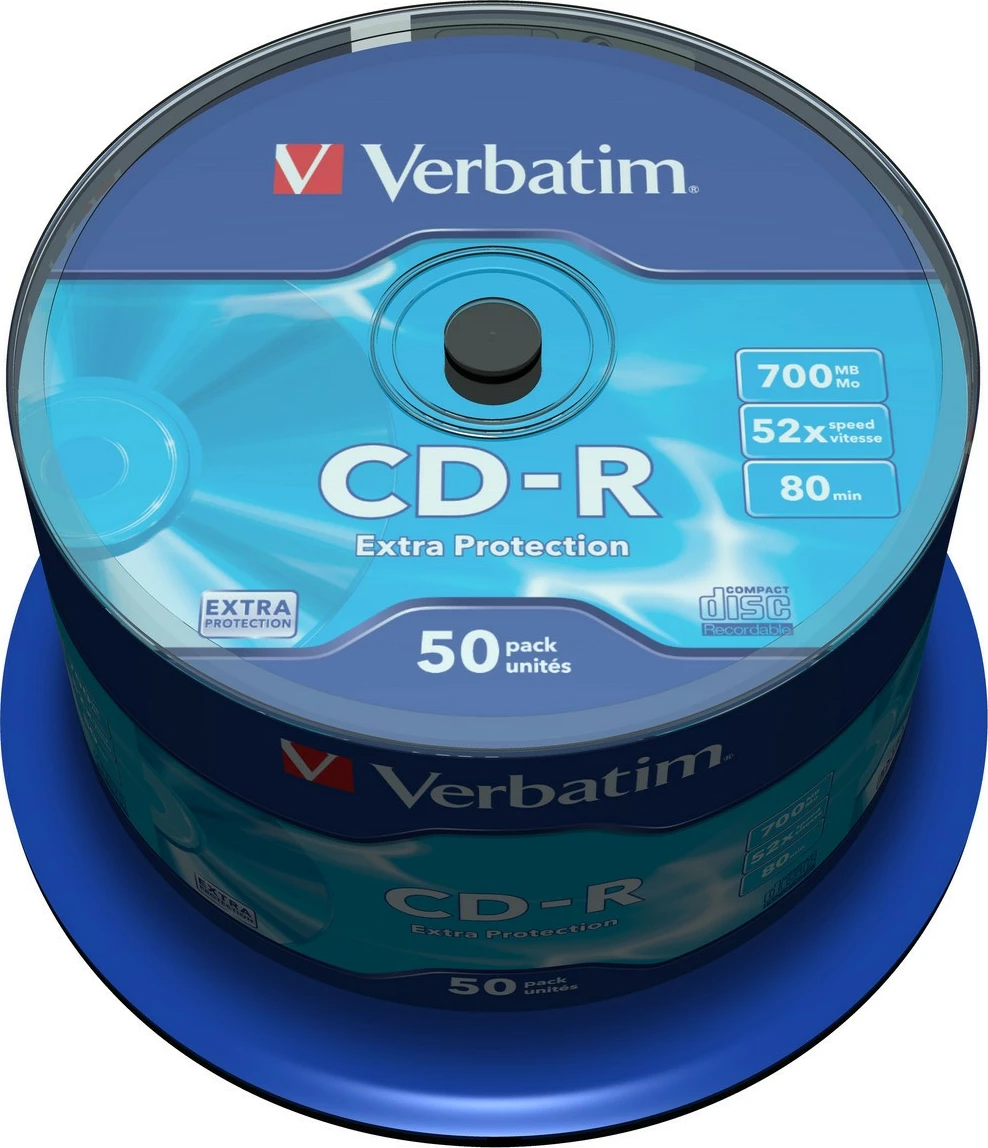 CD-R, 700 MB, 52x, 50 kosov, Cake Box Verbatim 43351