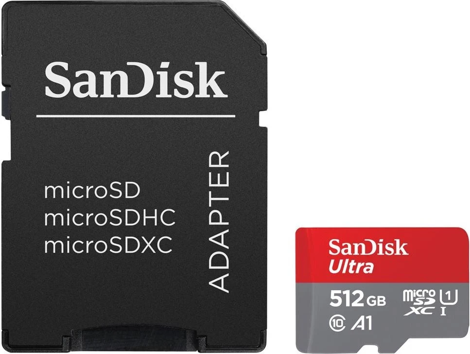 Visokozmogljiva kartica za shranjevanje SanDisk Ultra microSDXC, 512 GB + adapter