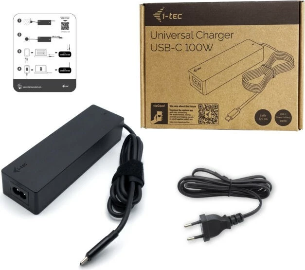 Univerzalni USB-C PD 3.0 polnilec I-Tec, 100W, črn