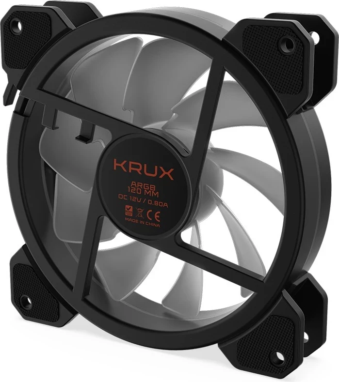 Ventilator za ohišje KRUX LUNAR 120 ARGB, črn