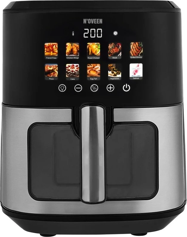 Friteza na vroči zrak N'OVEEN X-LINE AF770, 6,5 L, črno-srebrna