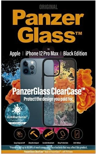 Prozoren zaščitni ovitek ClearCase, PanzerGlass za iPhone 12 Pro Max, črn okvir