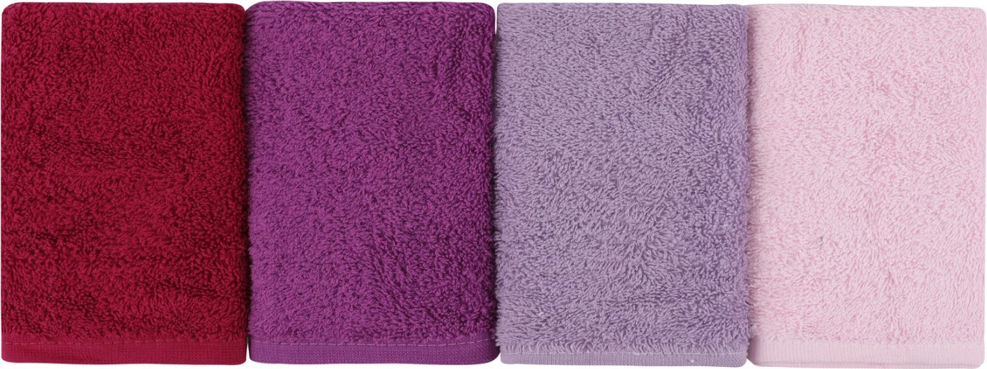 Brisače laveta 4 kosi Beverly Hills Polo Club FH12124.05 rdeča vijolična roza bela 30x30 cm