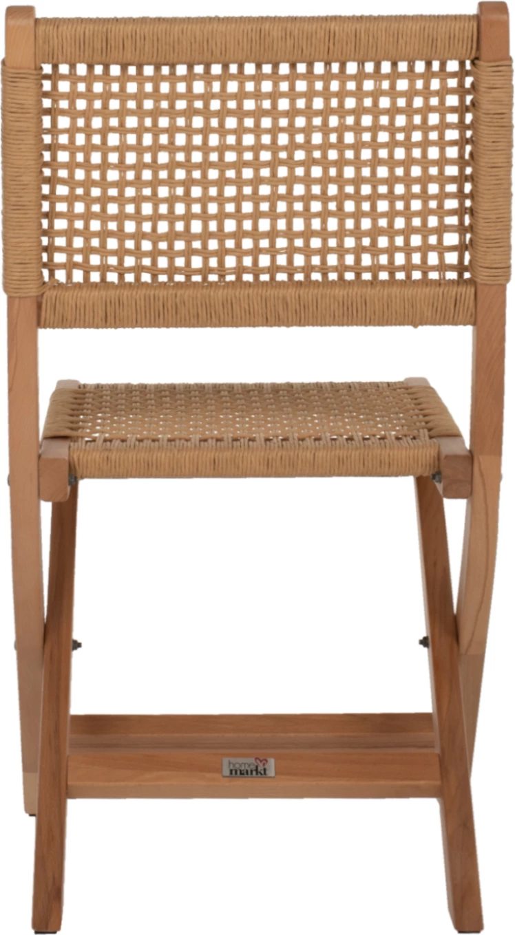 Zložljiv stol iz bukovega lesa in vrvi v naravni barvi 47x58x84Hcm.FH9411.01