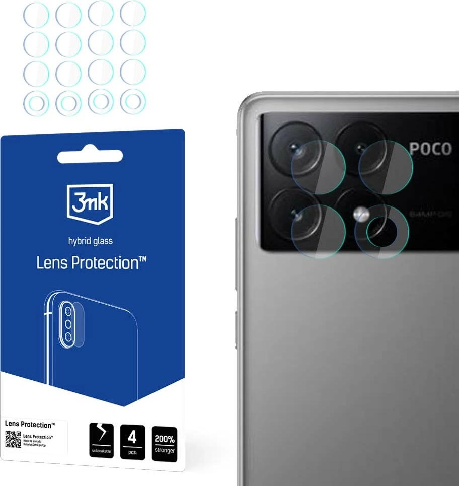 Stekleni zaščitni pokrov za kamero 3mk Protection za Xiaomi Poco X6 Pro 5G, prozoren