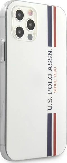 Zaščitni ovitek Tricolor U.S. Polo Assn. USHCP12MPCUSSWH za iPhone 12/12 Pro 6.1", bel