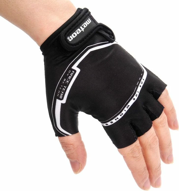 Rokavice za kolo za otroke Meteor, črne in sive