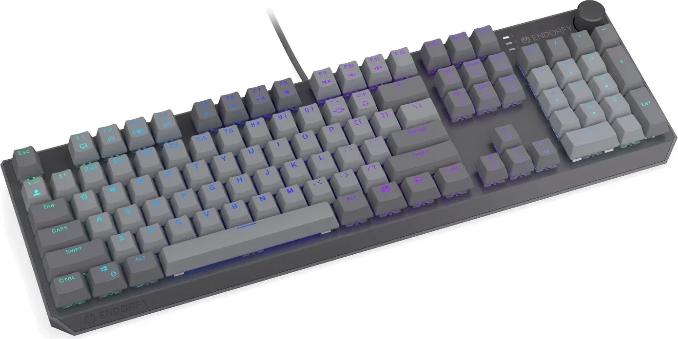 Mehanska tipkovnica Endorfy Thock V2, RGB, polna velikost, USB-C, siva