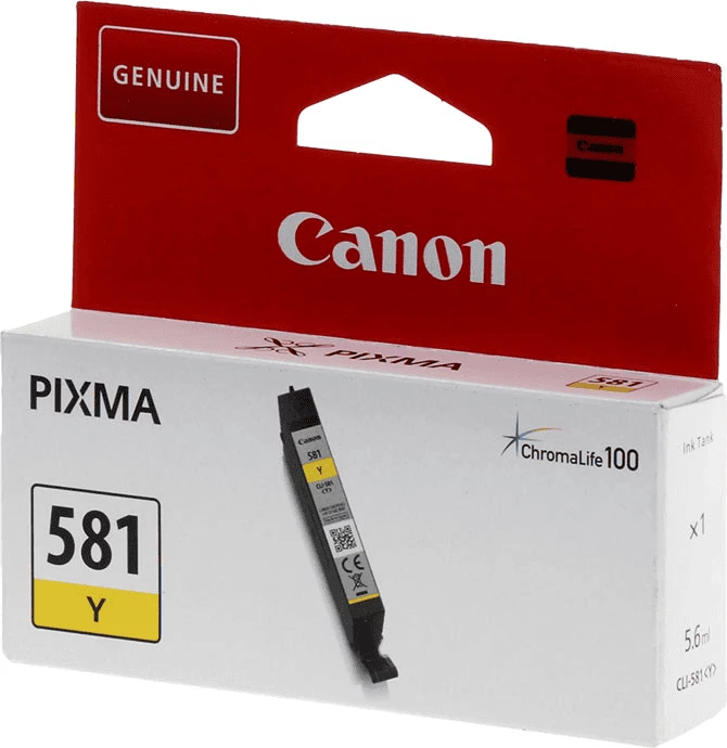 Kartuša s črnilom, Canon CLI-581Y 2105C001, 5,6 ml, donosnost 259 strani, standardna, rumena