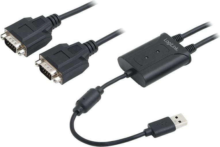 USB 2.0 adapter na 2 serijska vrata LogiLink AU0031, črn