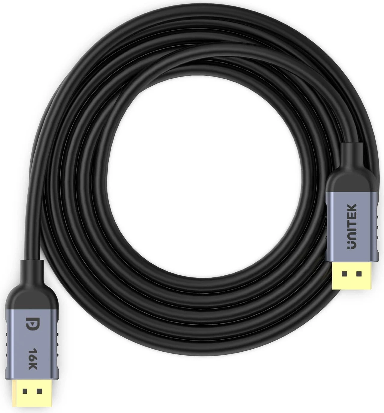 Kabel DisplayPort 2.1 Unitek 8K@120Hz 1 m, črno-siv