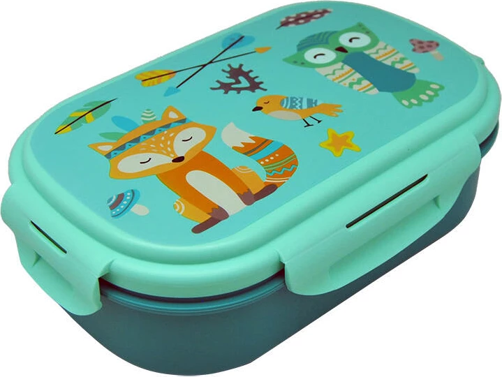 Škatla za zajtrk s priborom, KiDS Licensing KL11345 Jungle, zelena