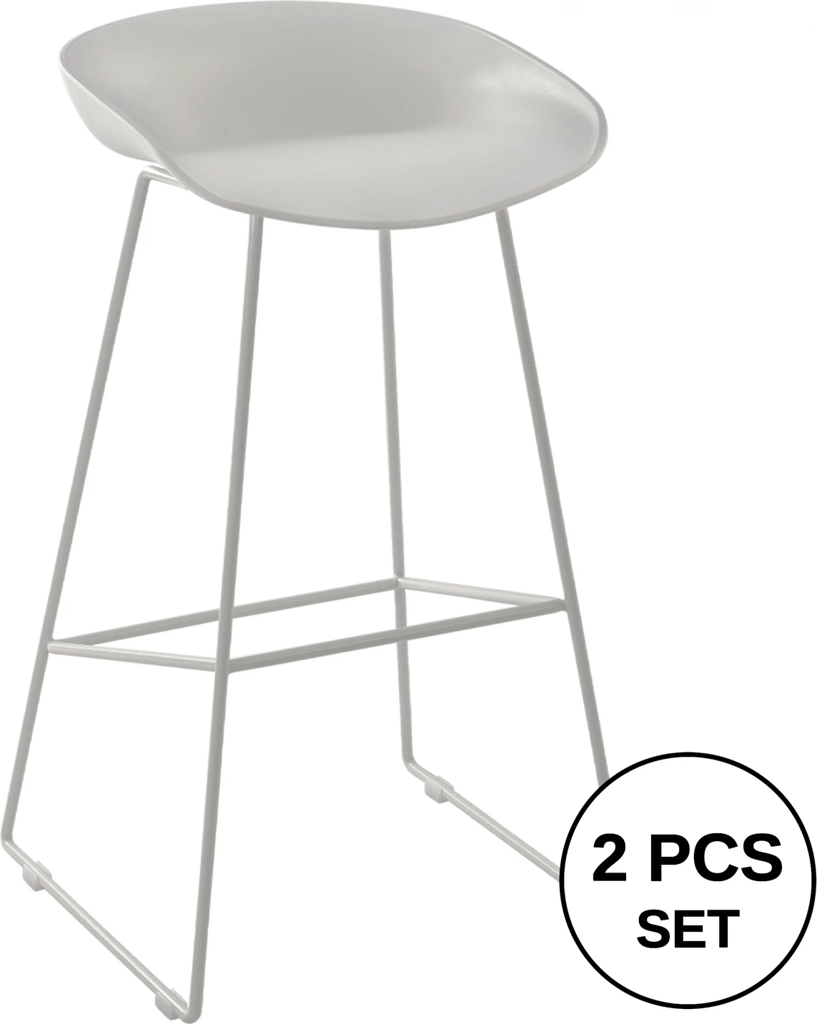 Stol FH8450.01 kovinski s sedežem PP bel 47x47x83cm, set 2 kosov