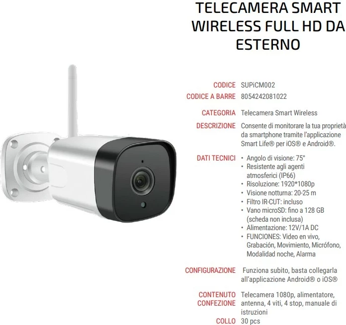 Varnostna zunanja kamera Superior Electronics IP66 FHD WiFi