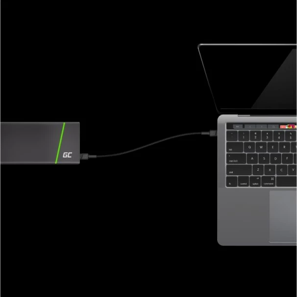 USB kabel Green Cell KABGC31, USB 2.0, 0,3 m, USB C, črn