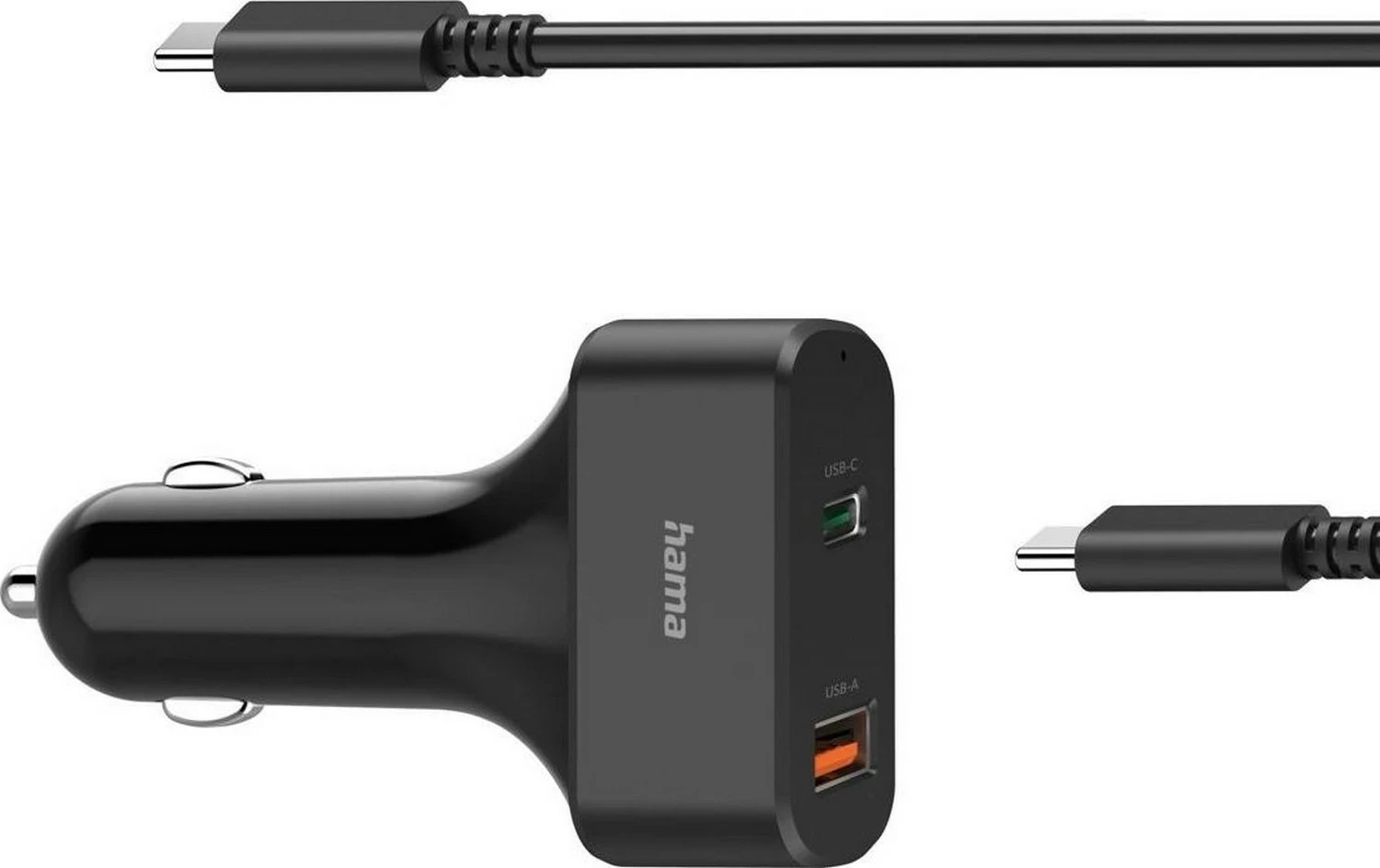 Avtomobilski polnilec USB-C 65W, Hama, črn