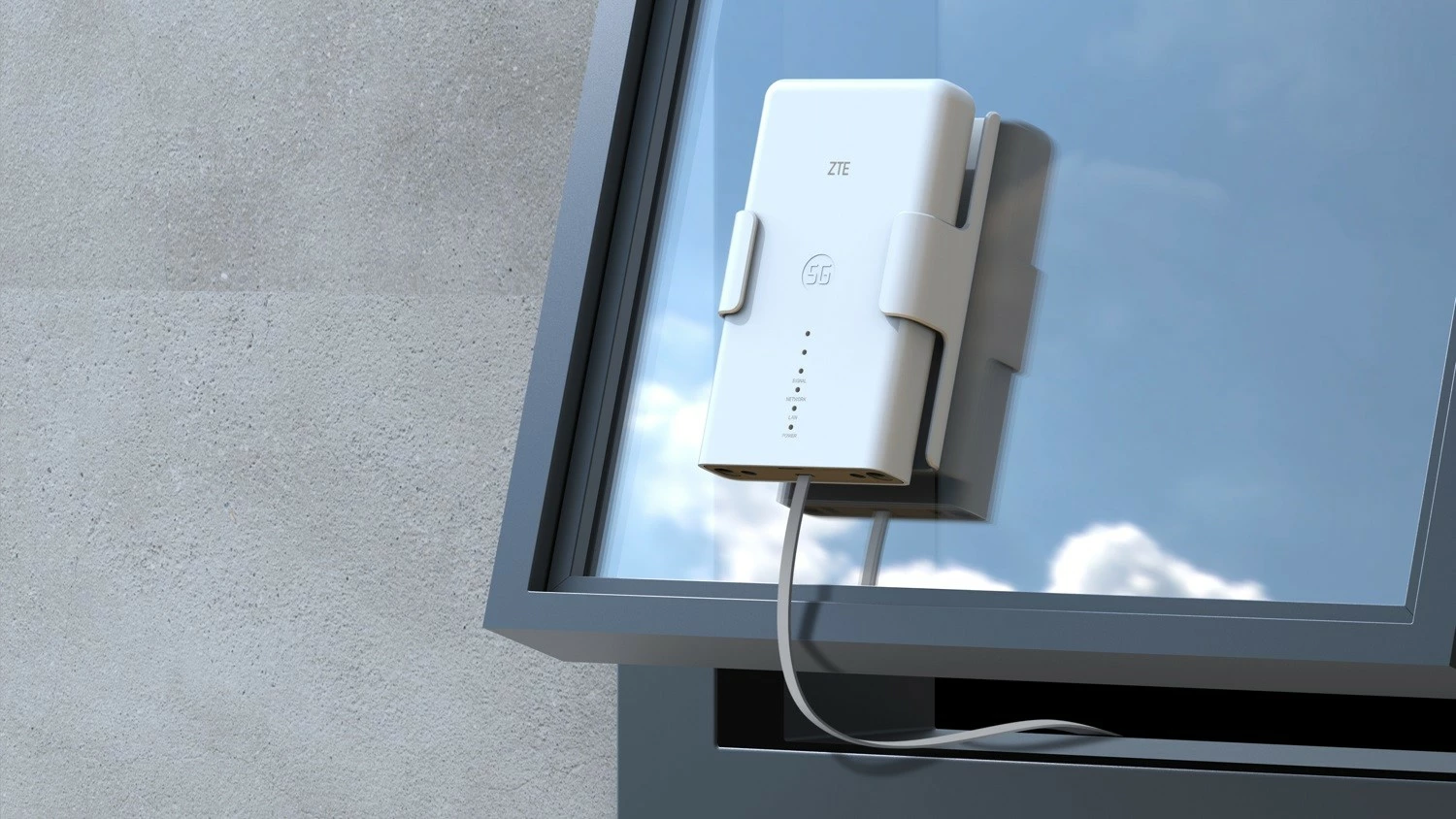 Zunanji 5G usmerjevalnik za montažo na okno, ZTE MC889 ODU, bel