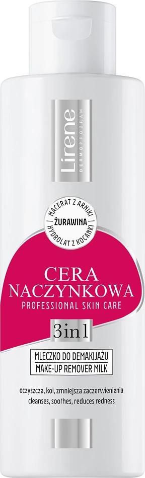 Čistilno mleko za ženske Lirene Vascular Milk 3-v-1, 200 ml