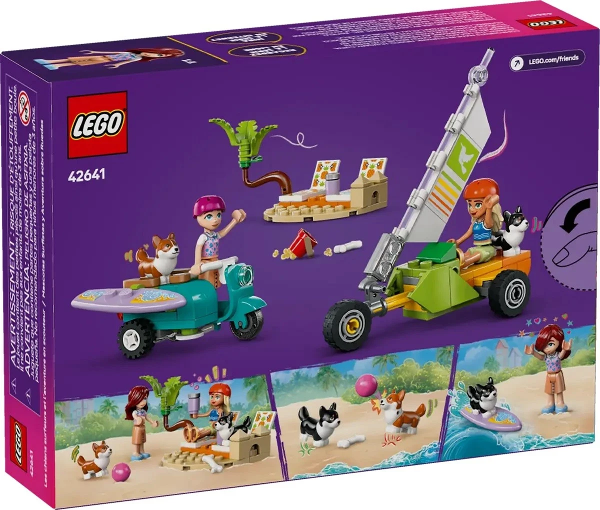 Set s psi na surfu in skuterjem, LEGO Friends 42641