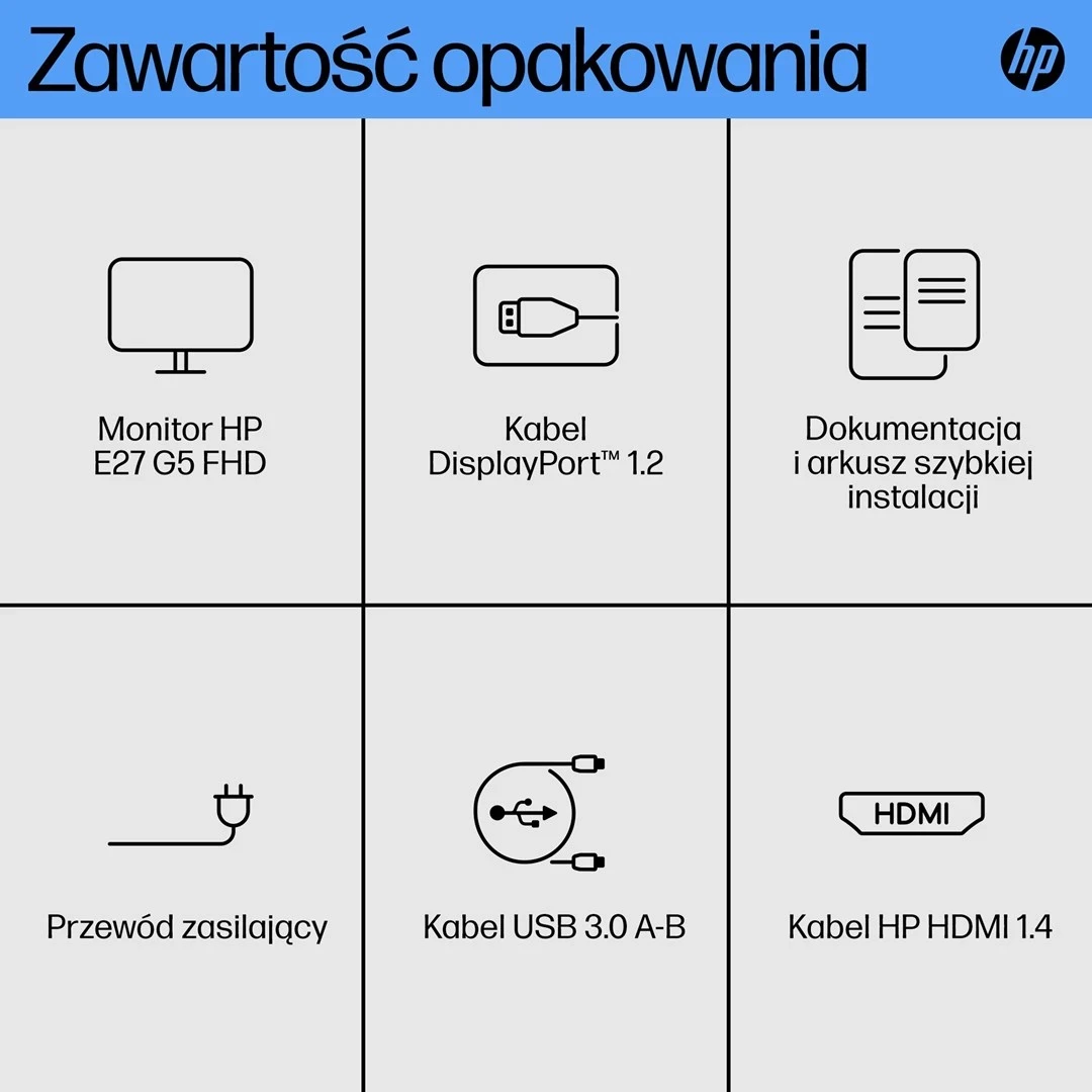 27" Full HD monitor, 75 Hz, črn/srebrn — HP E27 G5