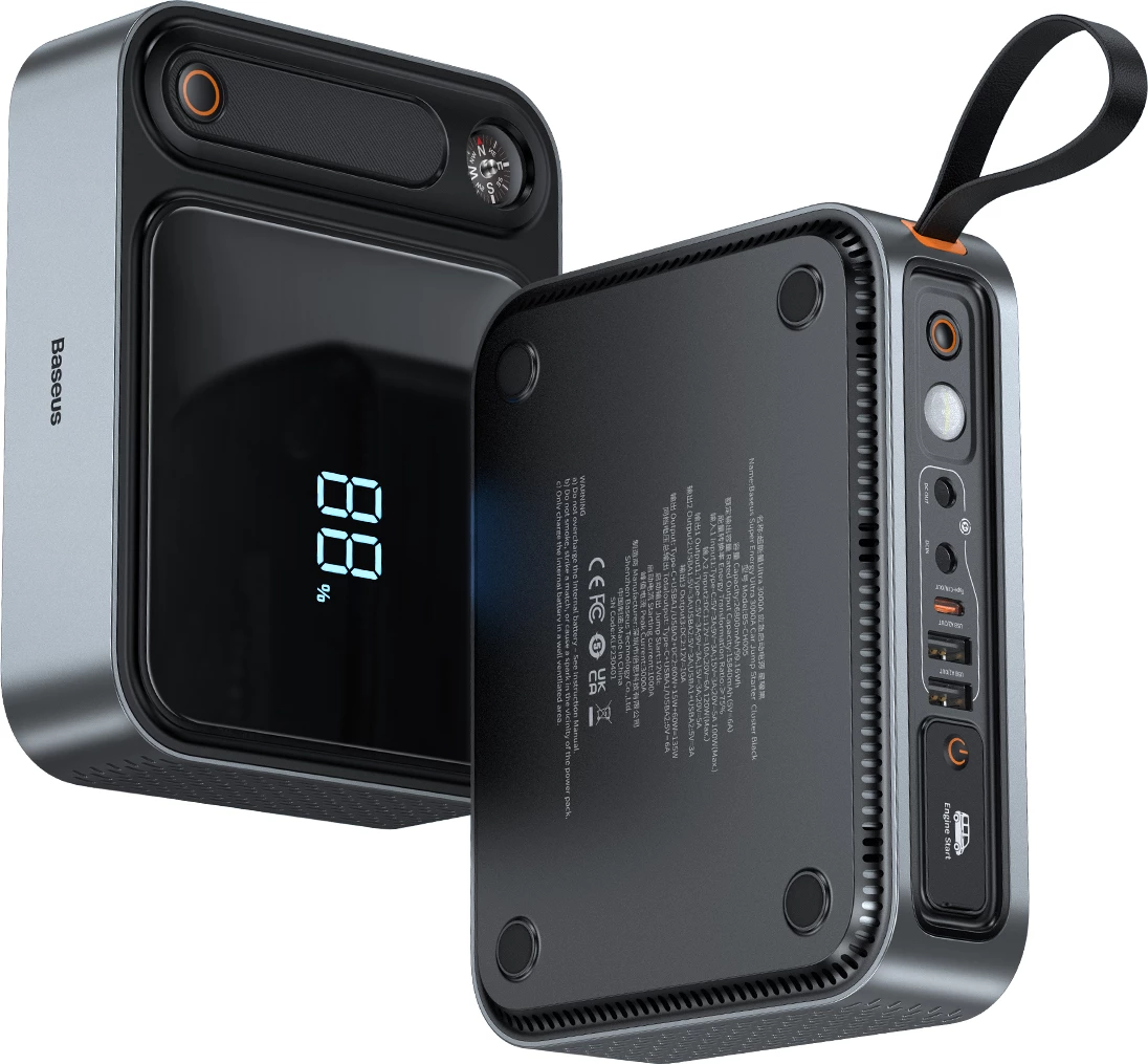 Zasilni start-stop z visoko kapaciteto Baseus Super Energy Ultra BS-CH005, 26800 mAh, 3000A, črn