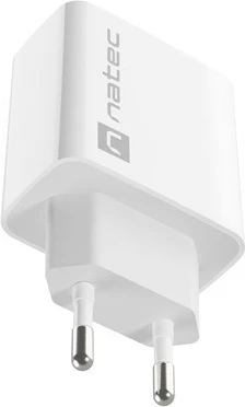 Omrežni polnilec Natec Ribera NUC-2061, 20 W, 1x USB-A + 1x USB-C, bel