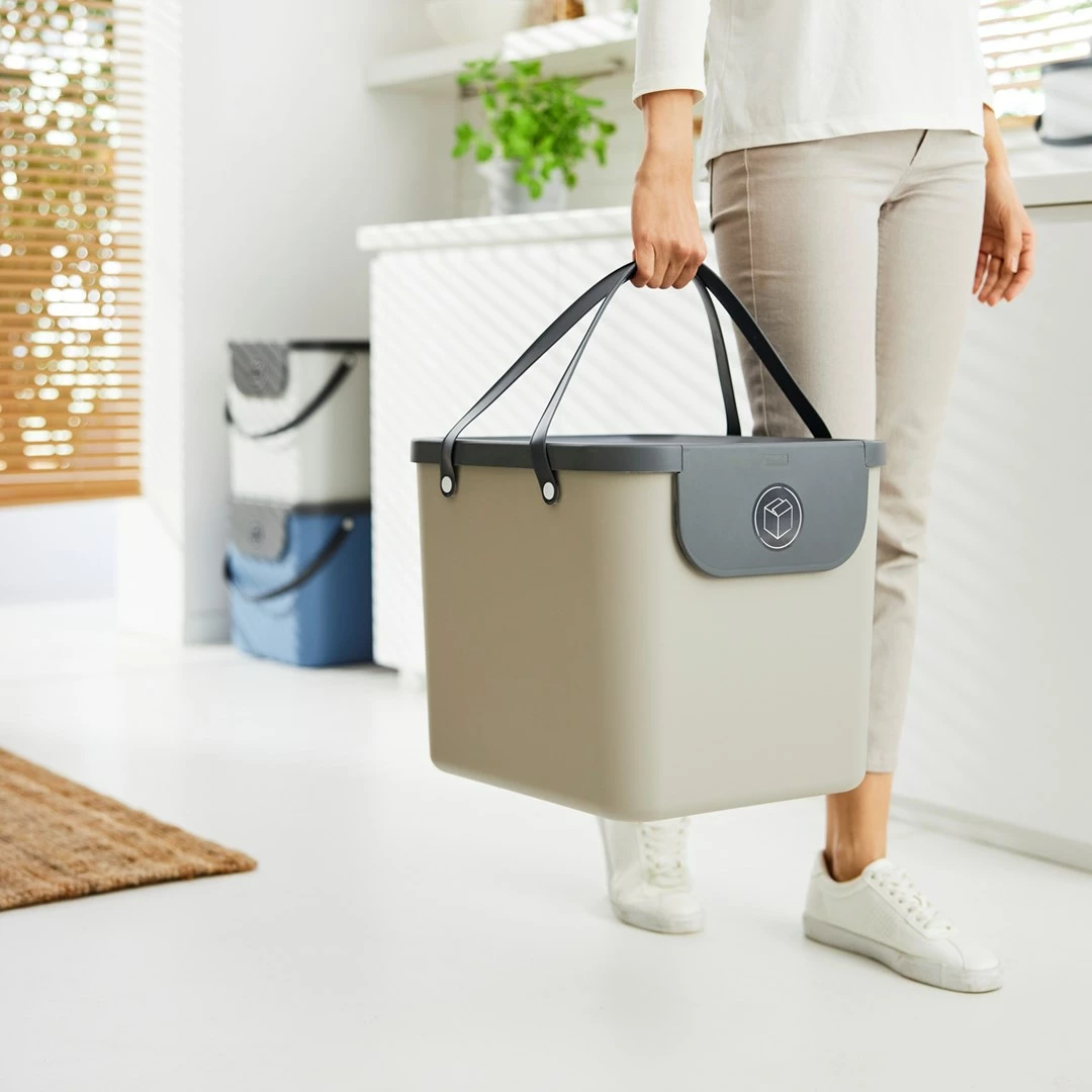 Kontejner za ločevanje odpadkov Rotho Albula, 40 L, cappuccino