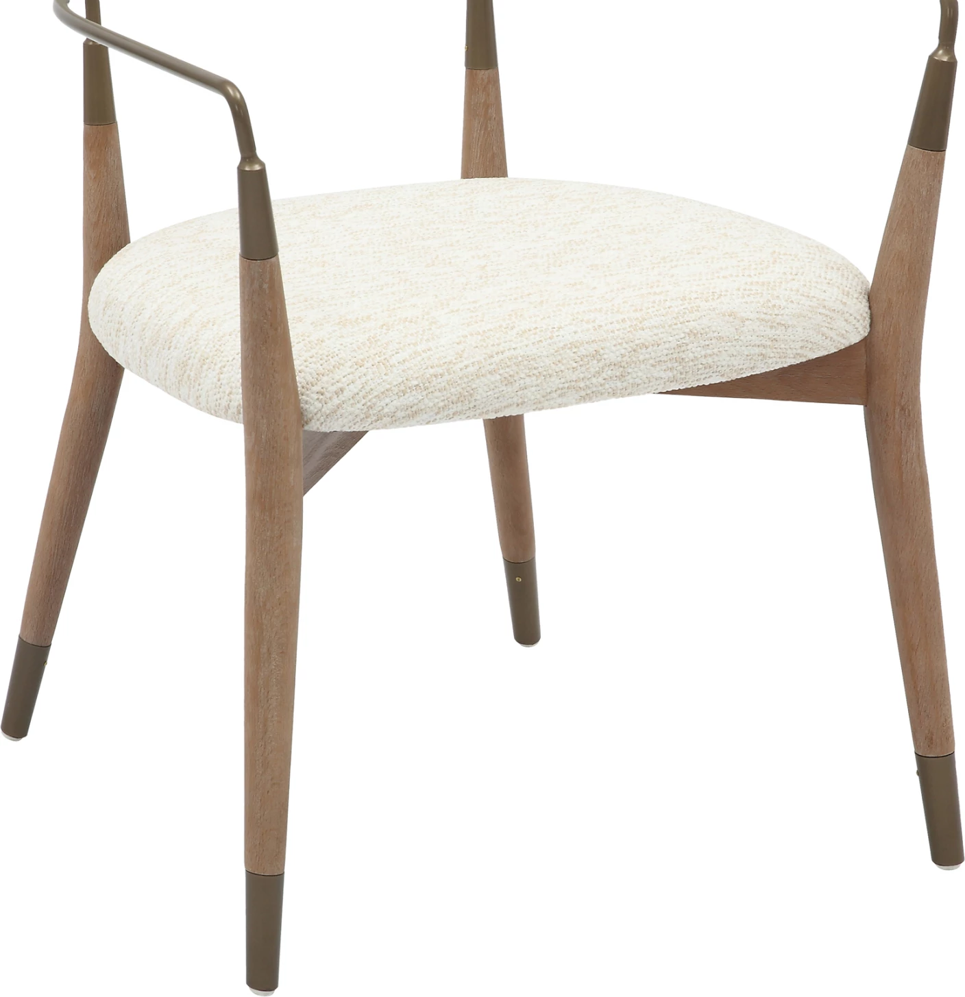 Jedilniški naslanjač ROY FH9978.01 bukove noge-kovinske roke-tkanina v barvi ecru 51x48x77,5Hcm, set 2 kosov